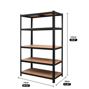 Heavy Duty Warehouse Shelving 75x30x152cm Steel Storage Rack