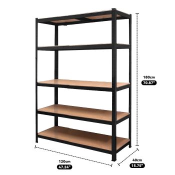 Heavy Duty Steel Warehouse Shelving Rack Storage 180cm 