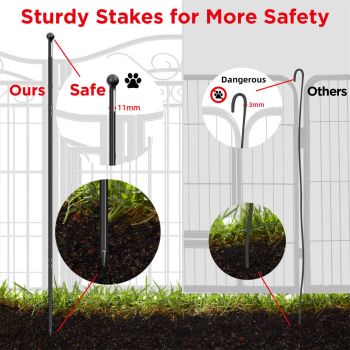 8 Panel Pet Playpen Gate Extension w/ Lockable Door