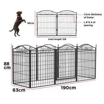 16 Panel Pet Playpen Gate Extension w/ Lockable Door Large Dog Cage