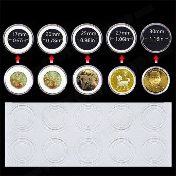 100PCS Clear Plastic Coin Holder Storage Box 20-30mm