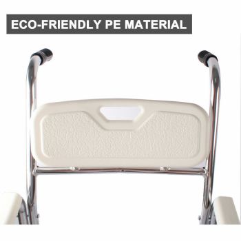 Aluminum Bedside Commode Chair 200kg Mobile Shower Toilet Wheelchair