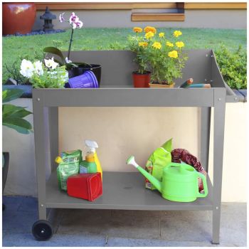 Potting Bench Table Slate Grey 100 x 55 x 101cm