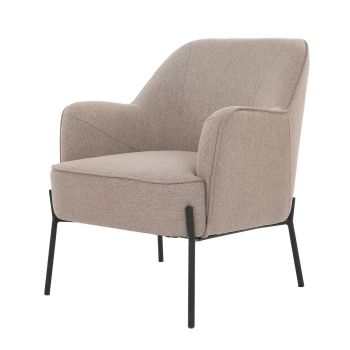 Hugo upholstered armchair light brown