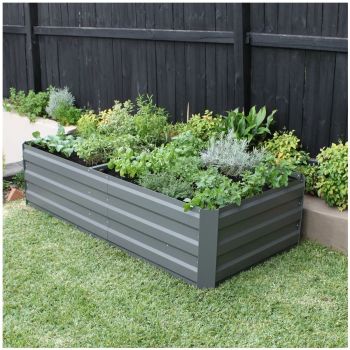 Large Garden Bed 180 x 90 x 45cm Slate Grey
