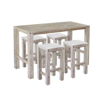 Sturdy bar table and bar stools (WHITE)