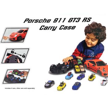 Majorette Porsche 911 GT3 RS Carry Case Playset including 4x Diecast Model Cars