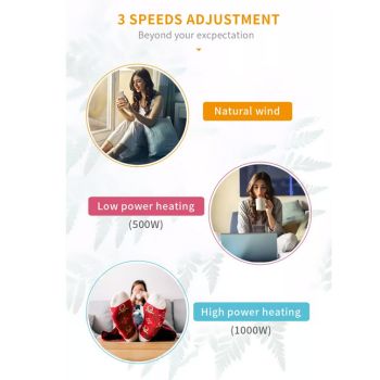 Kawa Smart Pink Edition PTC Ceramic Heater Oscillating Home Office Desk Personal 1000w