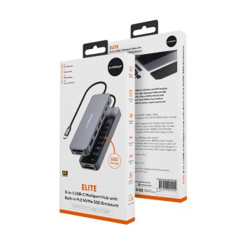 mbeat Elite 9-in-1 USB-C Multiport Hub with Built-in M.2 NVMe SSD Enclosure