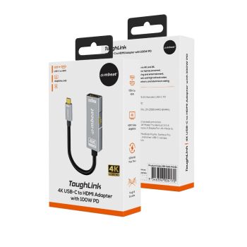 mbeat Tough Link USB-C to HDMI Adapter with 100W PD - Space Grey
