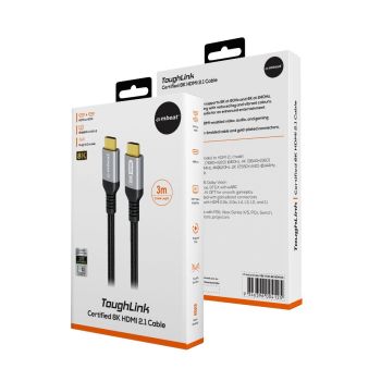 mbeat Tough Link 3m Certified 8K HDMI Cable - Space Grey