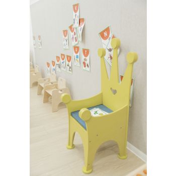 Jooyes Wooden Kids Chair Crown - Green