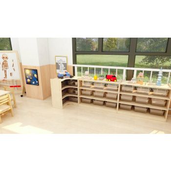 Jooyes Kids 3 Shelf Corner Storage Cabinet - H76cm