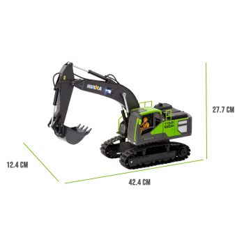 1:18 Scale 13-Channel Alloy Remote Control Excavator Construction Vehicle with Lights, Sound and Steam