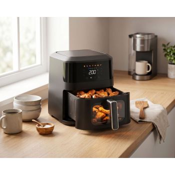 1400W 5L Non-Stick Digital Air Fryer with Clear Viewing Window