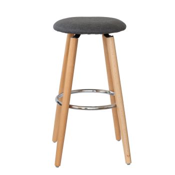 2 Cotton/Steel Modern Padded Barstools (Grey/Wood)