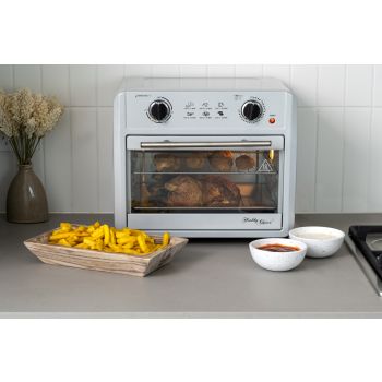 23L Air Fryer Oven + 3 Cooking Accessories (Silver) 23L Capacity
