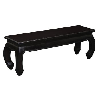 Dynasty Solid Mahogany Timber Opium Leg Bench 128 x 35 (Chocolate)