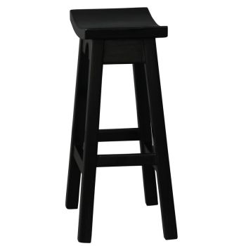 Ryo Solid Mahogany Kitchen Counter Stool (Black)