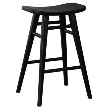 Aria Oval Solid Timber Counter Stool (Black)