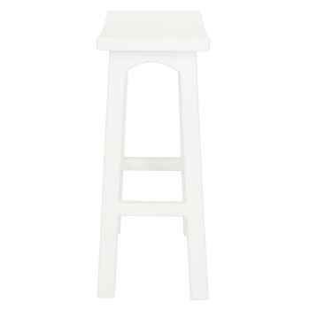 Tokyo Solid Mahogany Timber Barstool (White)