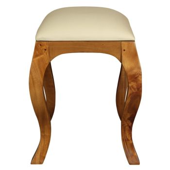 Eloise Cabriole Leg Dressing Stool (Light Pecan)