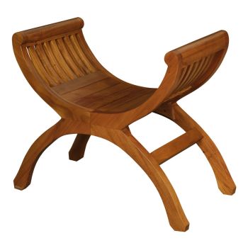 Maeve Solid Mahogany Single Seater Stool (Light Pecan)