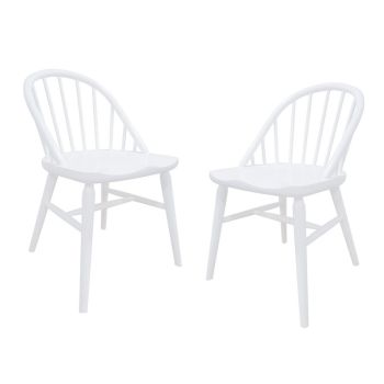 Vera Solid Oak Dining Chair - Set of 2 (White)