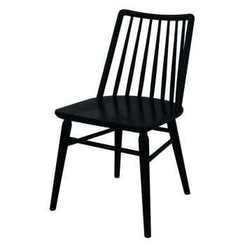 Riviera Solid Oak Dining Chair - Set of 2 (Black)