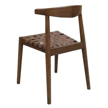 Elliot Leather Dining Chair (Walnut)