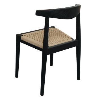 Arden Solid Oak Dining Chair with Loom (Black)