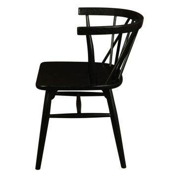 Sierra Cross Back Oak Chair - Set of 2 (Black)