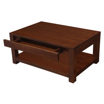 Amsterdam 2 Drawer Coffee Table - Mahogany