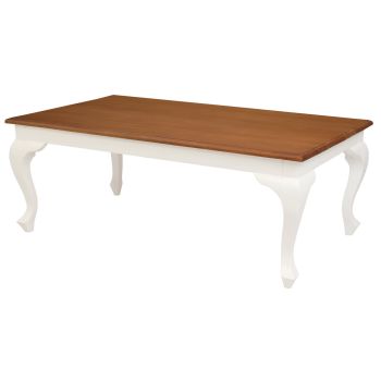 Queen Anne Coffee Table 120 x 70 cm - White Caramel