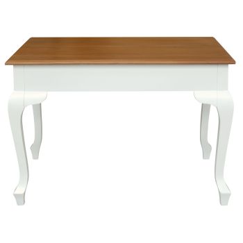 Queen Anne 2 Drawer Desk (White Caramel)