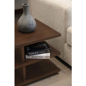 Hudson Oversized Square Side Table (Walnut)