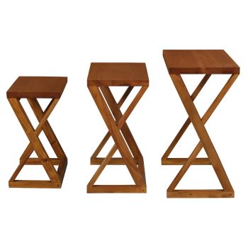 Manhattan Nest of Tables - Set of 3 (Light Pecan)