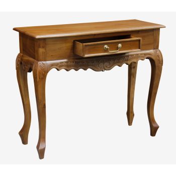 Sierra Carved 1 Drawer Sofa Table (Light Pecan)