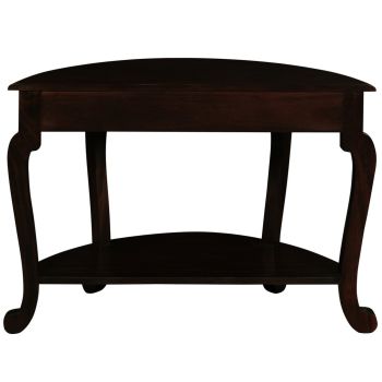 Emilie Cabriole Leg 1 Drawer Half Round Entry Table - Chocolate