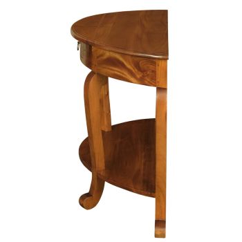 Emilie Cabriole Leg 1 Drawer Half Round Entry Table - Light Pecan