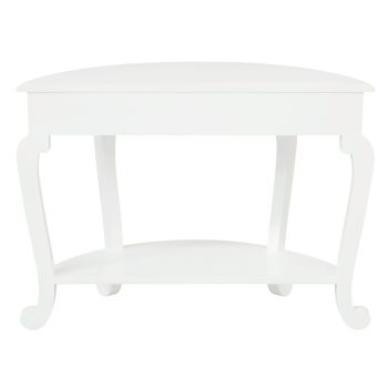 Emilie Cabriole Leg 1 Drawer Half Round Entry Table - White