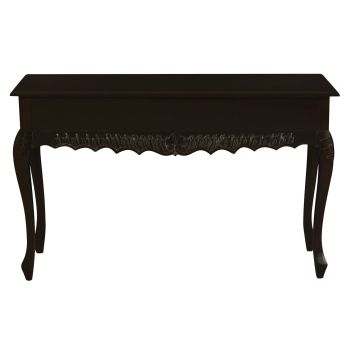 Seine 2 Drawer Carved Sofa Table (Chocolate)