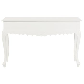 Seine 2 Drawer Carved Sofa Table (White)