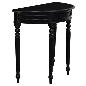 Huntley Turn Leg Half Round Sofa Table  (Black)