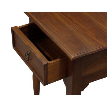 Milly Turn Leg 1 Drawer Side Table (Mahogany)