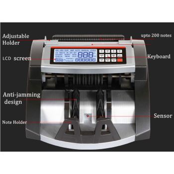 Australian Note Bill Money Cash Counter Machine with Value Count 4" LED Display