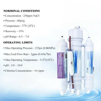 3 Stage Portable Aquarium Countertop Reverse Osmosis Water Filter System 100GPD