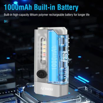 V10 LED Keychain EDC Flashlight USB Rechargeable Magnetic Torch Work Lamp