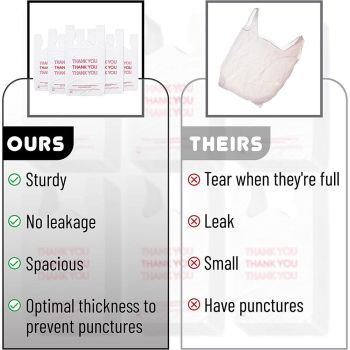 50X Plastic Shopping Bags - Reusable Recyclable Singlet Eco Grocery Carry Bag Medium