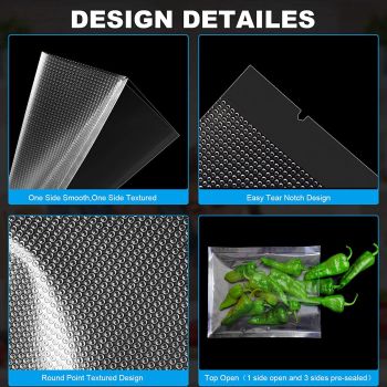 100X Vacuum Sealer Bags Precut Food Storage Saver Heat Seal Cryovac BPA-Free 15x25cm